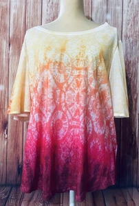 Women’s XXXL Blouse Concepts Colorful Short Wide Silky Sleeves Soft Rhinestones  - Picture 1 of 14