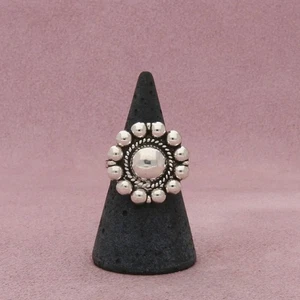 sterling silver vintage braided dome flower ring size 6 - Picture 1 of 3