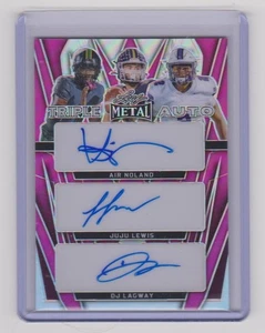 2024 Leaf Metal Air Noland Juju Lewis DJ Lagway Pink Prismatic Triple Auto #6/7 - Picture 1 of 2