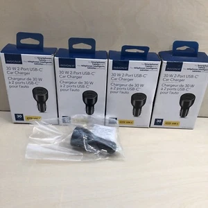 Lot 5X Insignia 30W 2 Ports USB-C et USB-A Duo Chargeur Voiture pour iPhone iPad / Tablette - Photo 1 sur 8