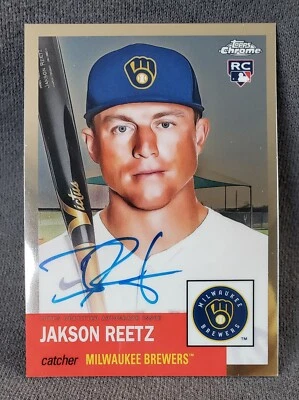 2022 Topps Chrome Jakson Reetz RC Platinum Anniversary Auto  - Image 1 of 2