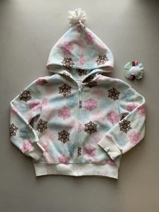 Gymboree Girls “Winter Ballerina” Full Zip Fleece Hoodie + Barrette, Size S(5-6) - Picture 1 of 8