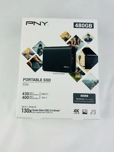 Sealed New PNY Elite 480GB Portable SSD External SSD Drive PSD1CS1050480RBPDQ - Picture 1 of 4