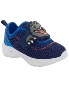 New Carter's Toddler Boy's Light Up Dinosaurs Hug Sneakers Shoes Blue Size 6 - Picture 1 of 5