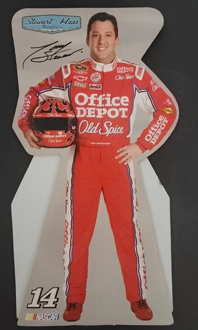 NASCAR Tony Stewart #14 SHR Miniture Cardboard Stand Up Holding Helmet NEW Cover