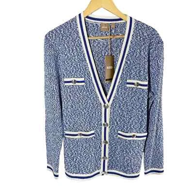Cárdigan Hugo Boss Folonia Boucle Rayas Surf Melange Talla Mediana Foto 1 de 4