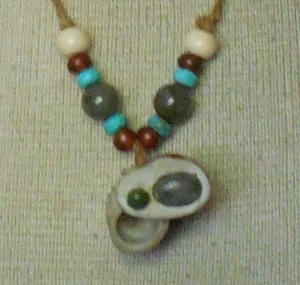 Labradorite Antler Stash Pill Box Necklace w/ Turquoise Beads Adjustable Length - Picture 1 of 9
