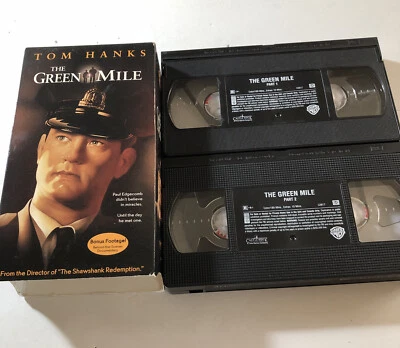 The Green Mile VHS 2000 Tom Hanks 2 Tape Set Movies With Bonus Footage Foto 1 de 4