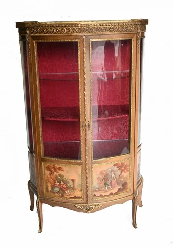 French Display Cabinet Vernis Martin Painted Bijouterie 1900 Cover