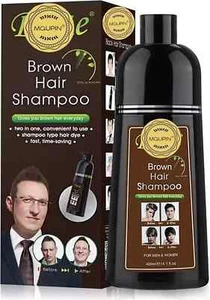 Dexe Brown Hair Dye Shampoo | Natural Healthy Shiny Hair Instant Colouring 400ml - Picture 1 of 8