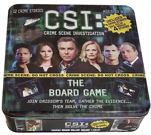 CSI Crime Scene Investigation The Board Game Includes 12 Crime Stories In Tin - Picture 1 of 1