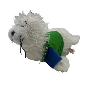 Webkinz White Seal Fuzzy Green T Shirt HM023 Ganz Plush 10" Lovey Toy No Code - Picture 1 of 12