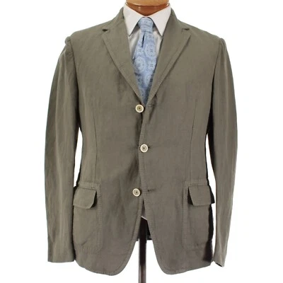 Eleventy NWOT Linen Blend Soft Jacket / Sport Coat Size 50 (40R US) In Green - Image 1 of 4