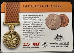 2017 25 Cent Legends of the Anzacs - Carded Unc Coin - Medal for Gallantry - Picture 1 of 4