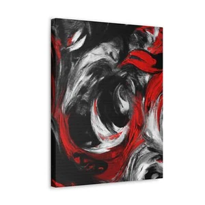 Wall Art Decor - Canvas Print Artwork - Decorative Black Red White Abstract Seam - Picture 1 of 10