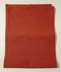 Elegant Silver Sparkle Red Fabric Table Runner 14" W x 74" L. MINT! - Picture 1 of 8