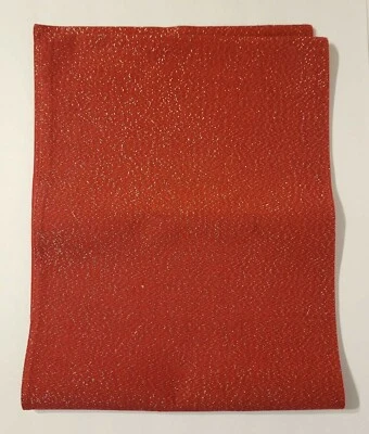 Elegant Silver Sparkle Red Fabric Table Runner 14" W x 74" L. MINT! - Image 1 of 4