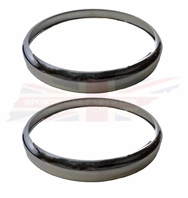 Nuevo par de luces de borde de llanta de faros MGB 1963-79 cromado sobre latón Foto 1 de 3