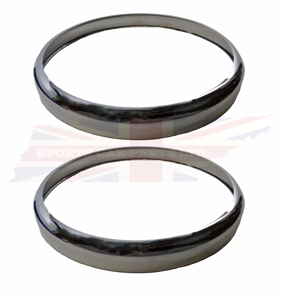 Nuevo par de luces de borde de llanta de faros MGB 1963-79 cromado sobre latón Foto 1 de 3