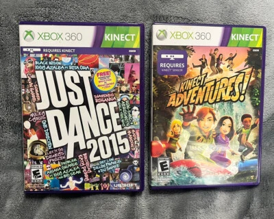 Lot Of 2 Xbox 360 Kinect Games Adventures & Just Dance 2015 Complete w/Manuals - Image 1 of 4