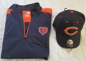 Chicago Bears NFL Team Apparel XL Pullover Plus 47 Brand Cap/Hat Nwot - Bild 1 von 12