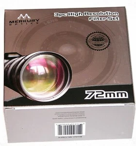 72mm 3P Hi Def Pro Lens Filter Kit UV PL FLD Japan MC Merkury Round 72 mm - Picture 1 of 2