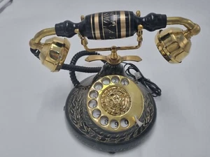 Antiguo banco de mesa de teléfono de trabajo con dial giratorio náutico antig... - Imagen 1 de 9