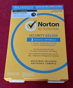 Norton Security Deluxe 2024, 3 Devices (PC Mac Android iOS) 1 Year - Sealed Card - Picture 1 of 2