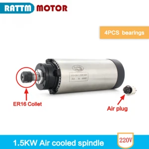 Nuevo motor de husillo refrigerado por aire 1.5KW ER16 24000 rpm 220V 80mm fresado de grabado CNC - Imagen 1 de 6