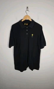 Ferrari F1 Shell Early 2000s Vintage Black Polo Cotton Shirt Size XL Promo - Picture 1 of 7