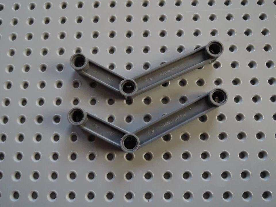 Lego 2 x Technic Lenkung Gelenk Liftarm 64451 neu dunkelgrau 1x9 gebogen - Bild 1 von 1