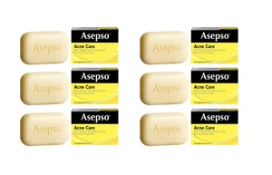 Asepso SULPHUR Plus Salicyclic Acid for Acne Prone Skin 80 gr Bar Soap-Pack of 6 - Picture 1 of 7