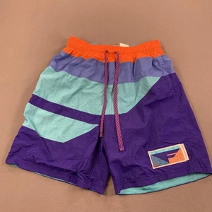 Nike Shorts Mens 2X Purple Teal Orange Flight Woven Colorblock Patch Retro Style - Picture 1 of 15