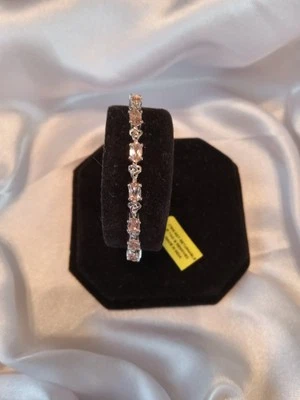 Розовый браслет-боло с имперским топазом. 925, регулируемый, 2,50 карата, новый с Ярлыками, натуральный драгоценный камень - Изображение 1 из 4