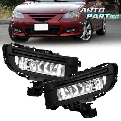 Luz antiniebla parachoques delantero con par de luces DRL de cable 9006 para Mazda 3 2007-2009 sedán Foto 1 de 4