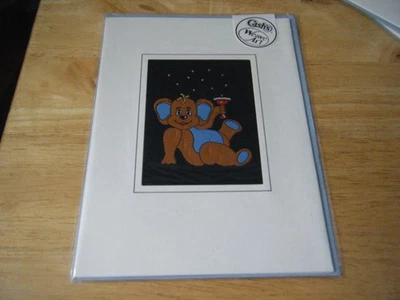 Cash's Woven Greetings Card - Cute Mouse? Holding Champagne glass - Image 1 of 2