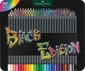 Black Edition Colored Pencils Tin: 100 Count, Black Wood and Super Soft Core ... - Bild 1 von 9
