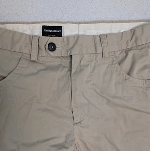 VTG 90s Giorgio Armani Jeans Khaki Pants Cotton Men’s 34"x30 Beige Preppy Italy - Picture 1 of 9