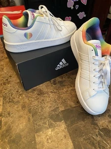 Adidas - Rainbow Grand Court - Neu im Karton - Signature - Tennisschuhe - Größe 5,5 - Bild 1 von 12