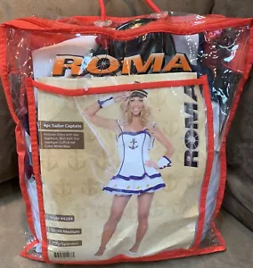 ROMA SAILOR CAPTAIN COSTUME WOMENS SIZE S/M DRESS/SKIRT/CUFFS/HAT SEXY  - Picture 1 of 5