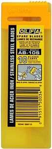 AB-10S OLFA Precision Stainless Steel Snap-Off Blade, 9mm, 1 Pack of 10