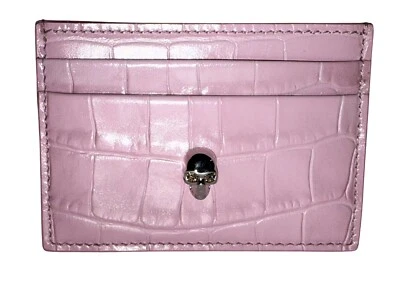 Alexander McQueen Embossed Croc Pink Card Holder Womens Brand New - Image 1 of 4