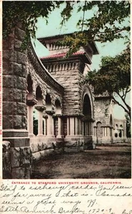 Vintage Postcard Entrance To Stanford University Grounds California CA - Picture 1 of 2