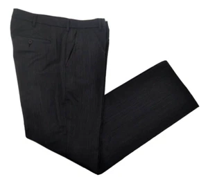 Pantalones de vestir BONOBOS para hombre calce recto 100 % lana TALLA 32/31 Italia negros a rayas - Imagen 1 de 10
