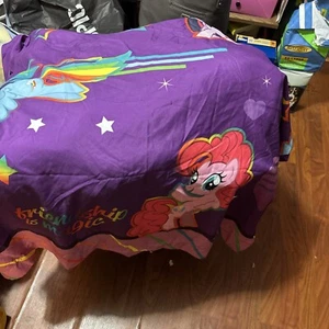Sábana plana My Little Pony para niños pequeños púrpura amistad mágica 4 ponis en ella  - Imagen 1 de 6