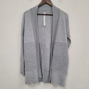 Lululemon Women Sit In Lotus Wrap II Cardigan Size 4 Merino Wool Athleisure - Picture 1 of 11