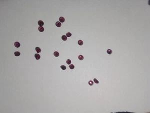 2 echte Granat, Rodolith rund facet, ca 2,3 bis 2,4 mm - Bild 1 von 5