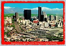 Los Angeles, California - Skyline & Snow-Capped Mountains - Vintage Postcard 4x6