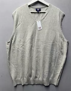 NEW Cutter & Buck Men’s Douglas Cotton Blend Sweater Vest Sand Size 2XT - Picture 1 of 8