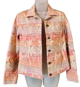 Chaqueta para mujer Caribbean Joe talla S diseño floral estampado tropical hawaiano - Imagen 1 de 10